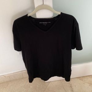 John Varvatos Black V-Neck Tee Size Medium